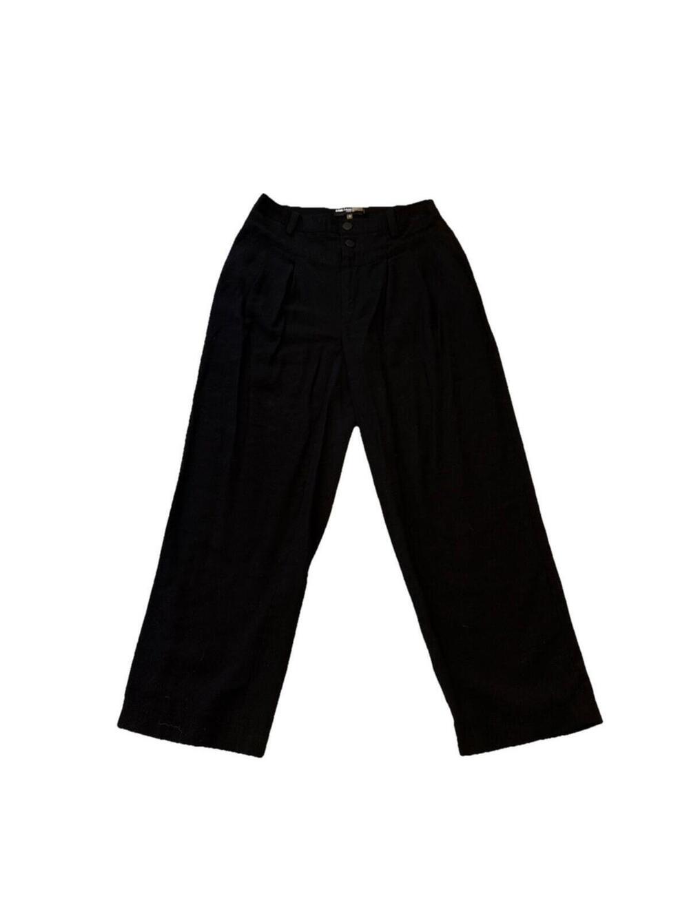 Karl Lagerfeld Paris Women’s Black Cropped Wide Leg Capri Light Airy Pants Sz 2